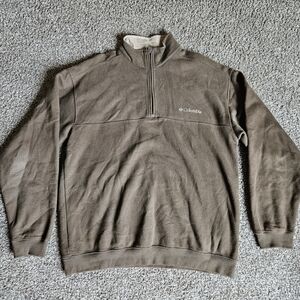 Columbia Men's Olive Green Quarter-Zip Fleece Pullover